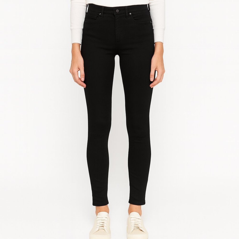 All Saints Mast Skinny Jeans Women’s Size 26 Croc Black Low Rise Stretch‎ Denim